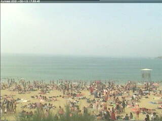 Zurriola Beach from Kursaal Congress Place