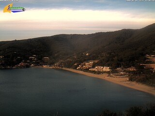 Beach mountain side view