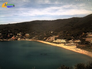 Beach mountain side view