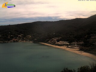 Beach mountain side view