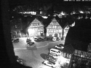 Marketplace with Half-Timbered Buildings
