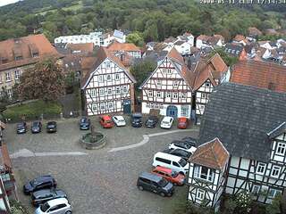 Marketplace with Half-Timbered Buildings