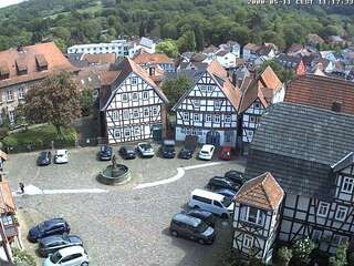 Marketplace with Half-Timbered Buildings