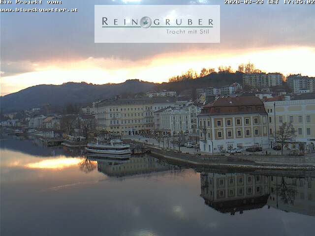 View of Gmunden from a Clothing Store
