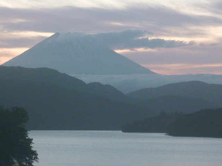 View from Lake Ashi of Mount Fuji